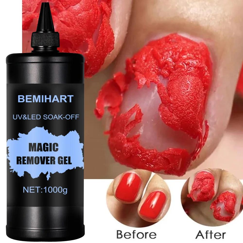 BEMIHART 1000ml Magic Remover Gel Nail Art Functional Gel Matte Temoered Topcoat Primer Liquid Reinforcement Gel Bas